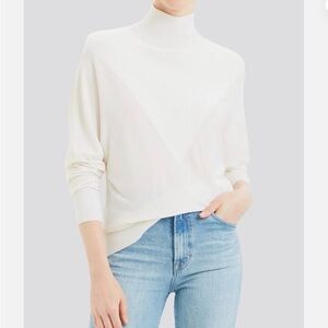 Theory Ivory V Turtleneck Sweater